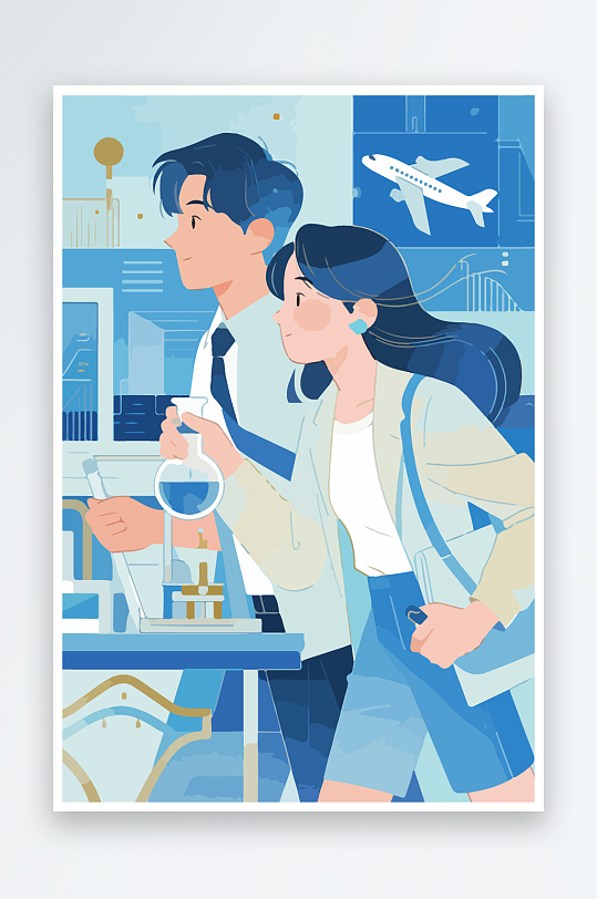 科技主题场景插画-众图网