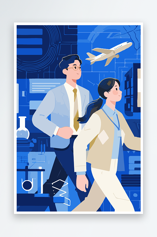 科技主题场景插画-众图网