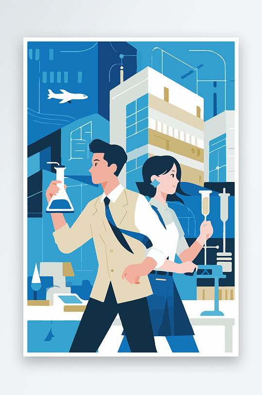 科技主题场景插画-众图网