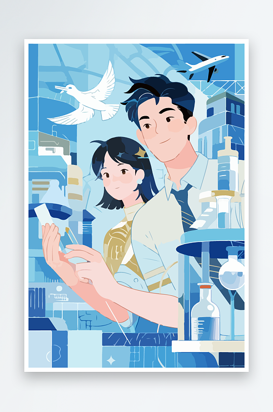 科技主题场景插画-众图网