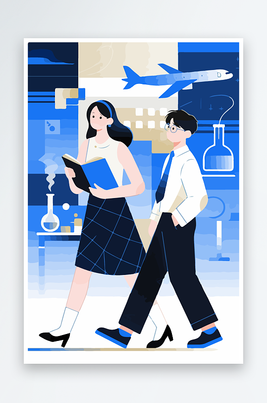 科技主题场景插画-众图网