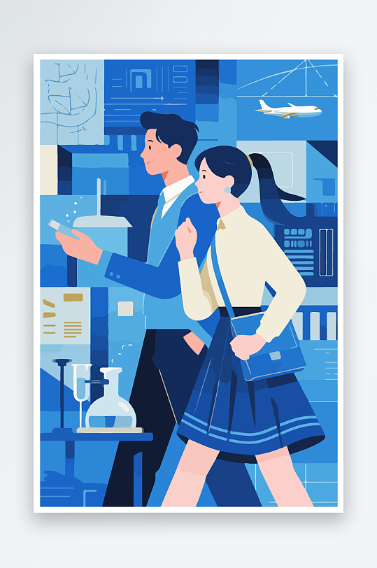 科技主题场景插画-众图网