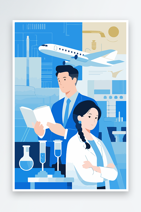 科技主题场景插画-众图网