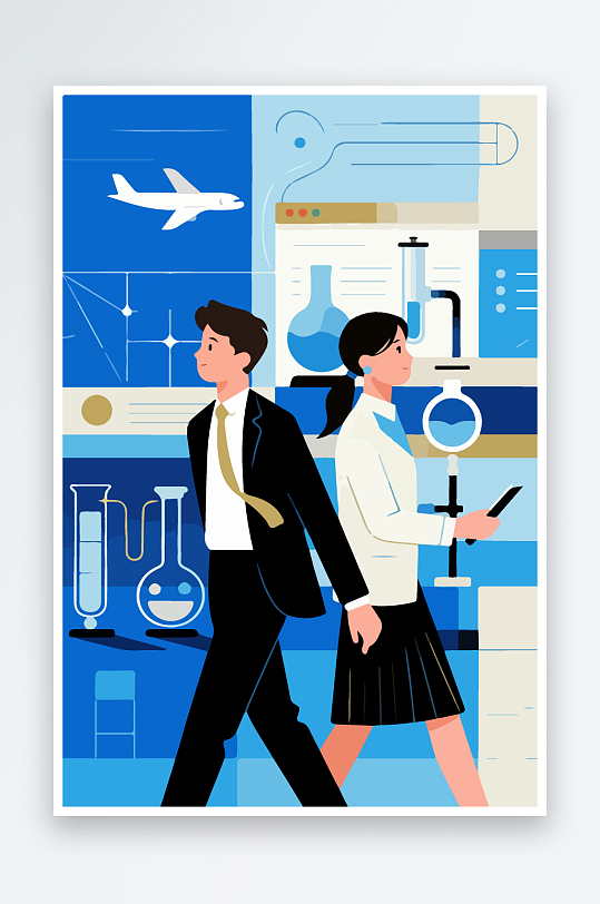 科技主题场景插画-众图网