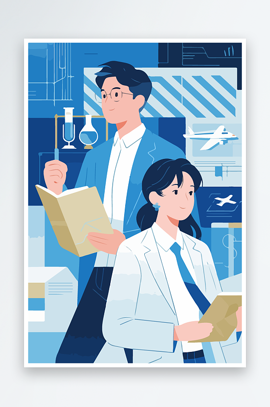 科技主题场景插画-众图网