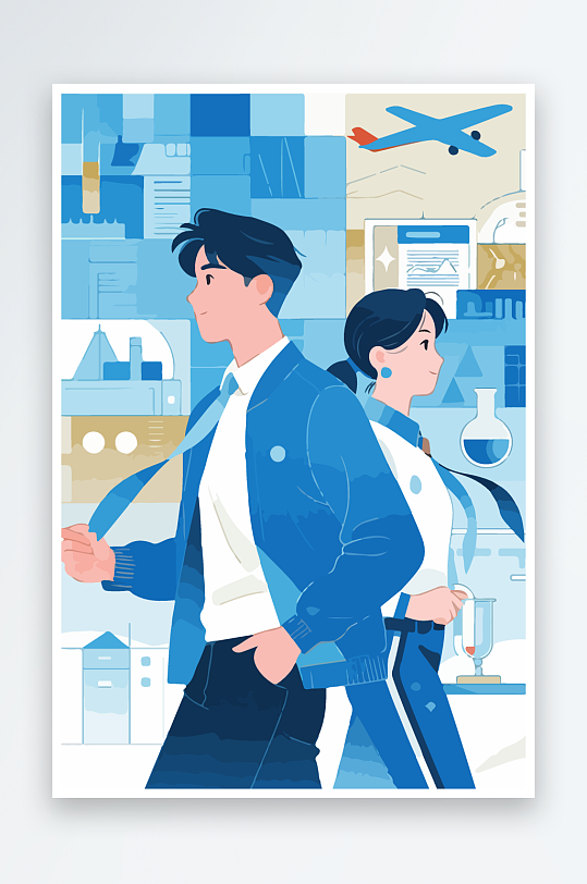 科技主题场景插画-众图网