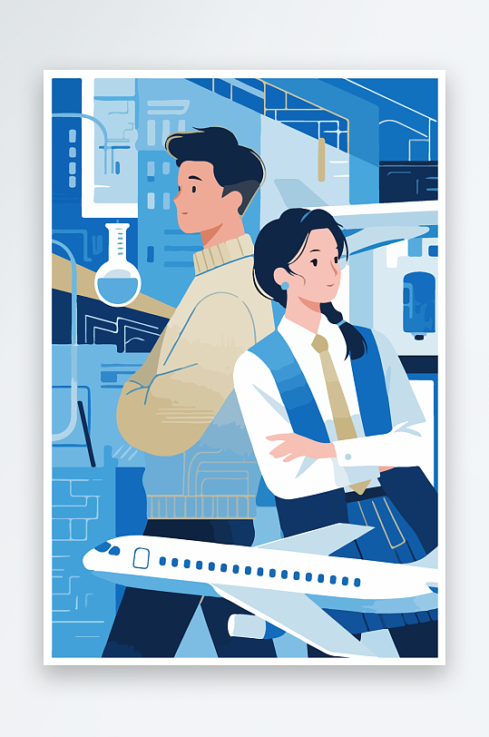 科技主题场景插画-众图网