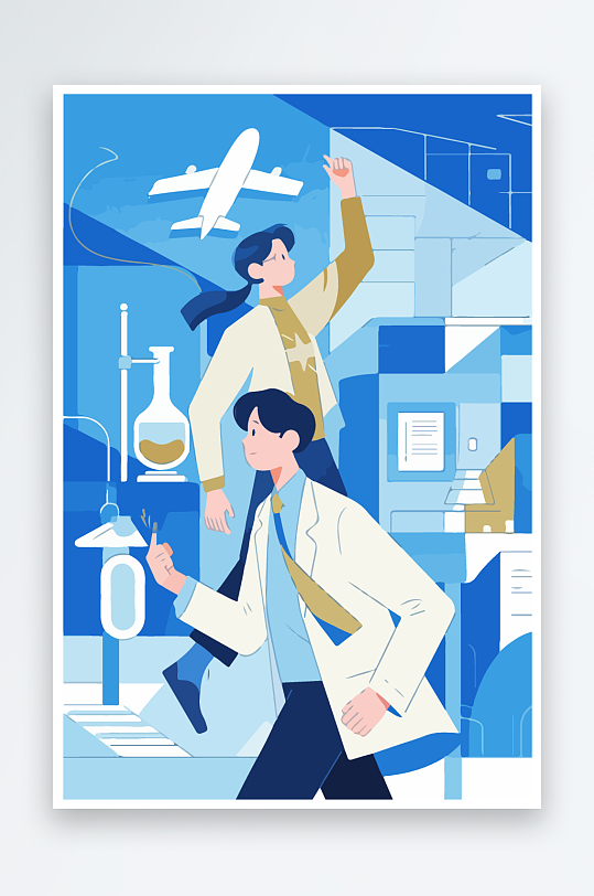 科技主题场景插画-众图网