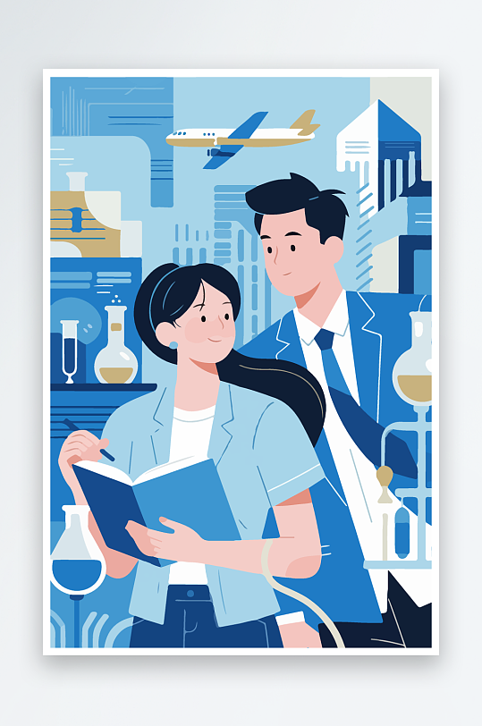 科技主题场景插画-众图网