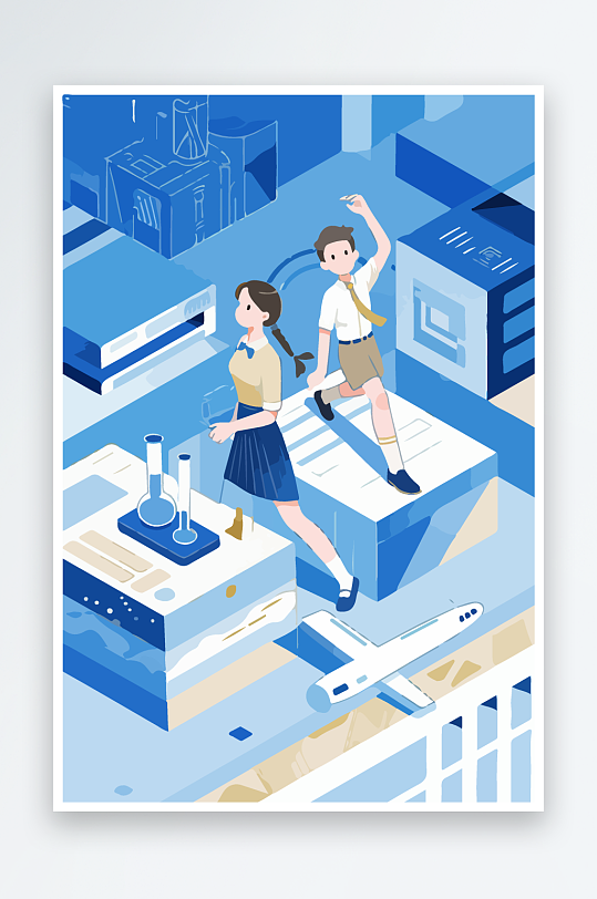 科技主题场景插画-众图网