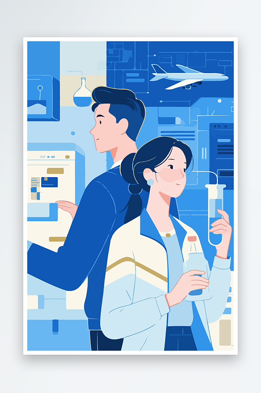 科技主题场景插画-众图网