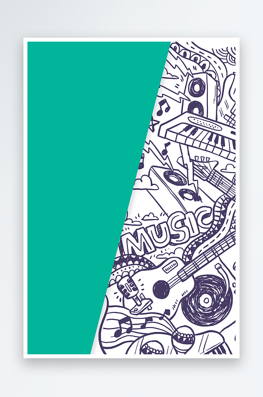 爵士乐卡通海报背景-众图网