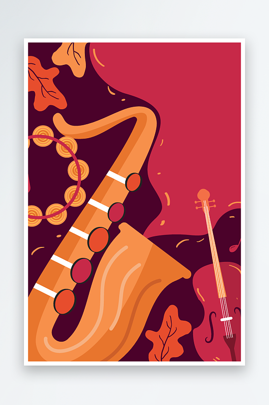 爵士乐卡通海报背景-众图网