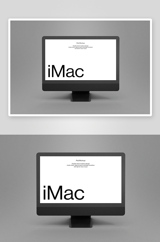 imac苹果一体机样机mockup分层素-众图网