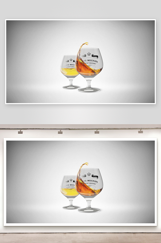 香槟酒杯样机mockup分层素材-众图网