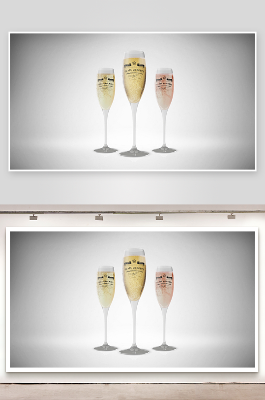 香槟酒样机mockup分层素材-众图网