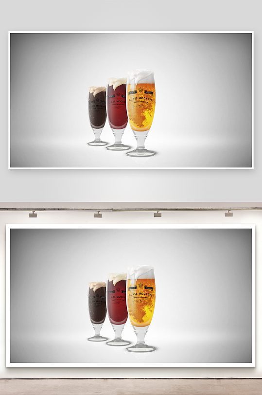 啤酒杯样机mockup分层素材-众图网