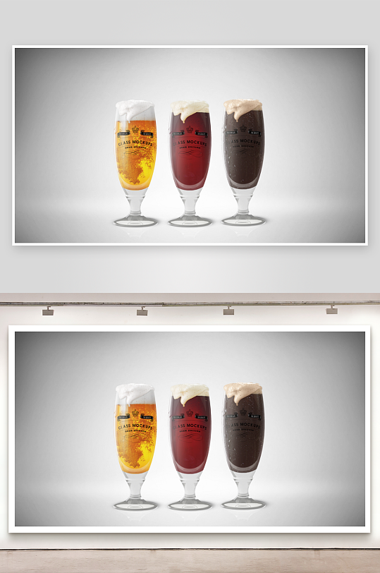 啤酒杯样机mockup分层素材-众图网