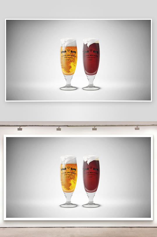 啤酒杯样机mockup分层素材-众图网