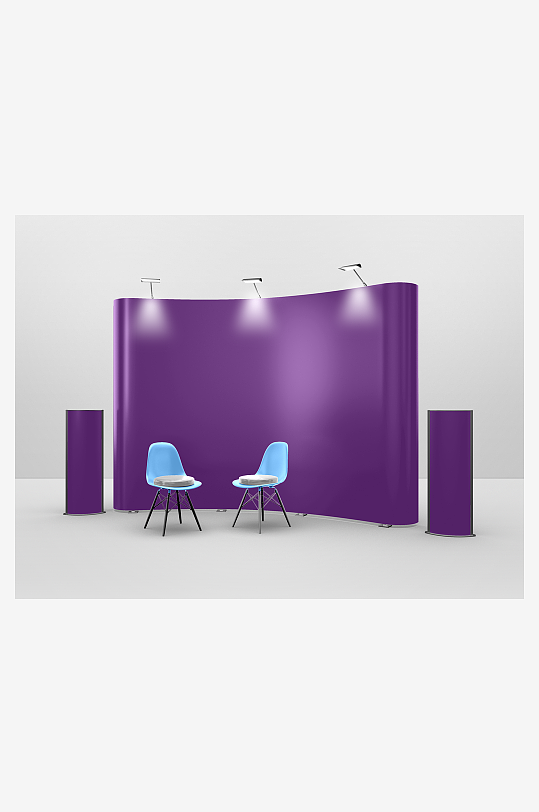 展厅广告样机mockup分层素材-众图网