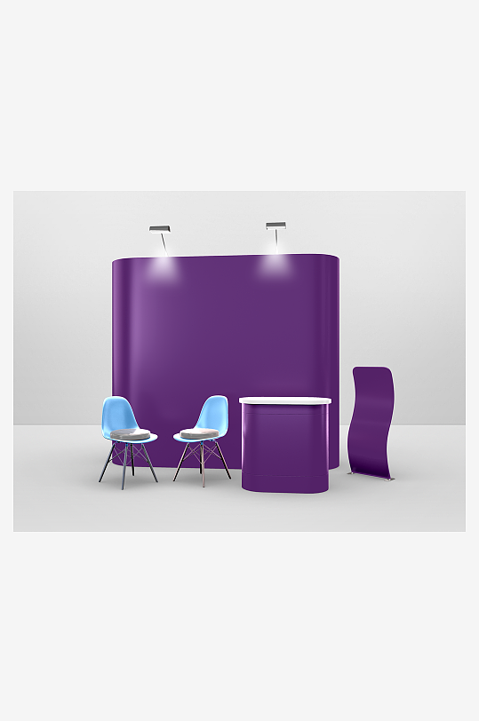 展厅广告样机mockup分层素材-众图网