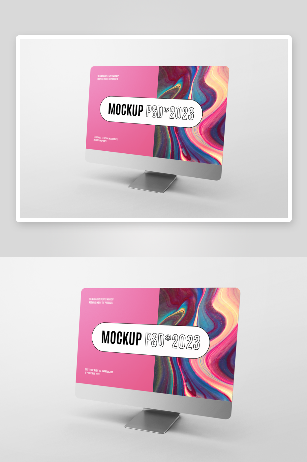 电脑显示器样机mockup分层素材素材