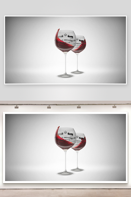 红酒杯样机mockup分层素材-众图网