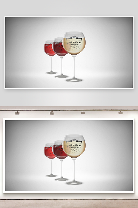 红酒杯样机mockup分层素材-众图网