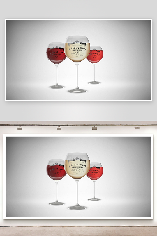 红酒杯样机mockup分层素材-众图网