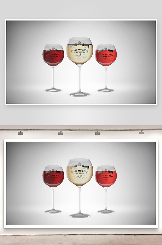 红酒杯样机mockup分层素材-众图网