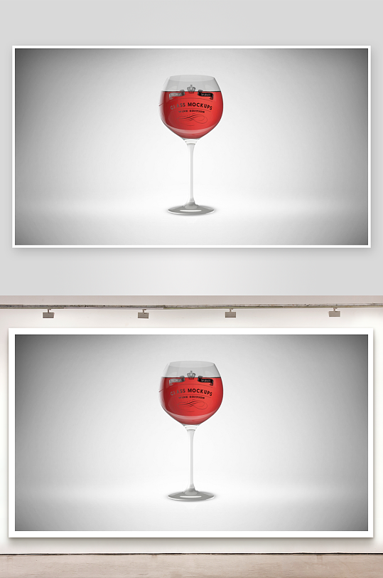 红酒杯样机mockup分层素材-众图网