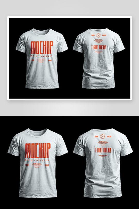 T恤衣服样机mockup分层素材-众图网