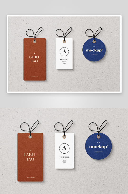 卡片吊牌样机mockup分层素材-众图网