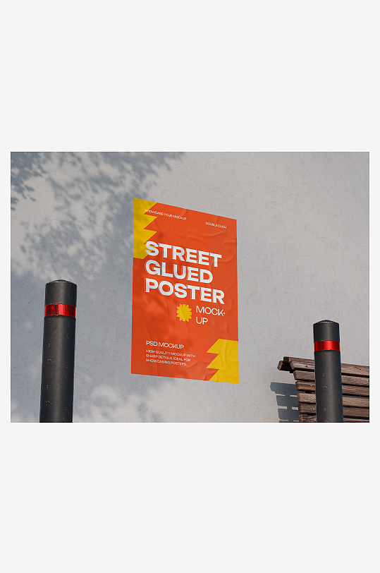 户外广告栏样机mockup分层素材-众图网