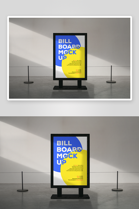 户外广告栏样机mockup分层素材-众图网