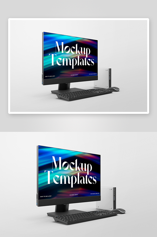 台式机电脑样机mockup分层素材-众图网