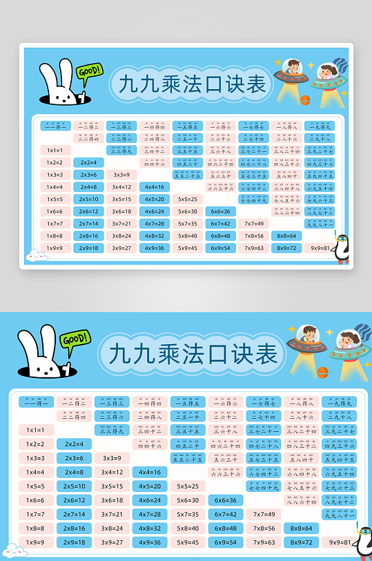 幼儿教育课程表卡通乘法口诀乘法口-众图网