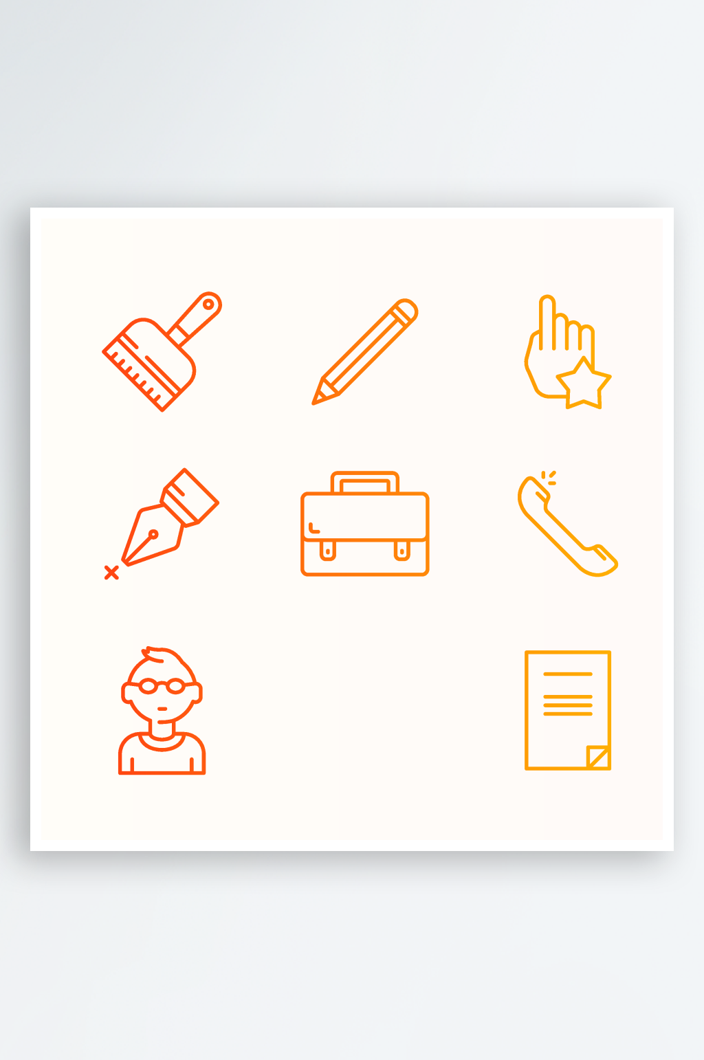 绘画工具线性图标素材