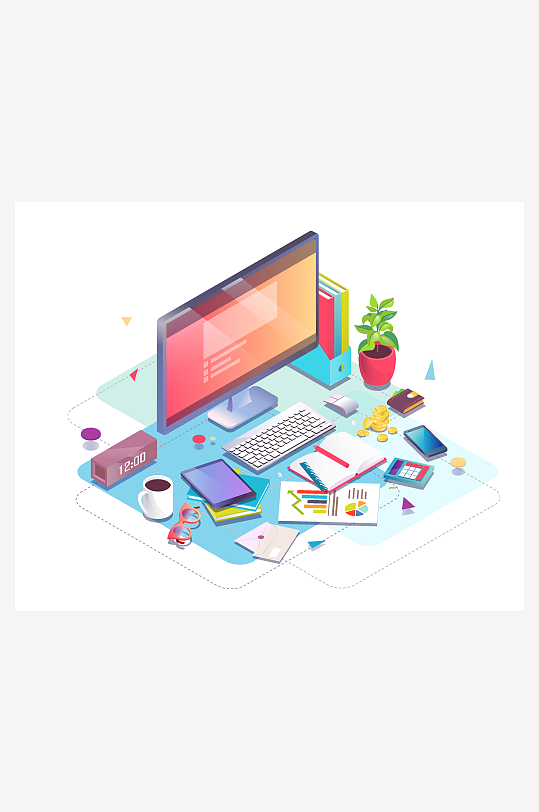 矢量设备插画模版-众图网