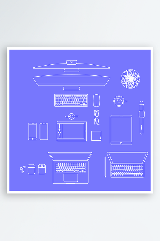 矢量设备插画素材-众图网