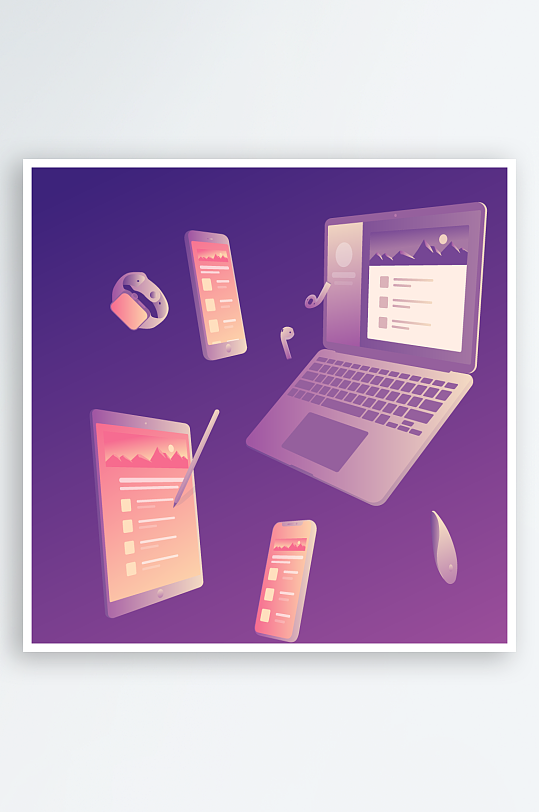 矢量设备插画元素-众图网