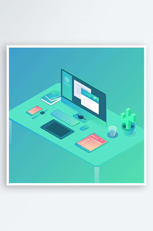 矢量设备插画模版元素-众图网