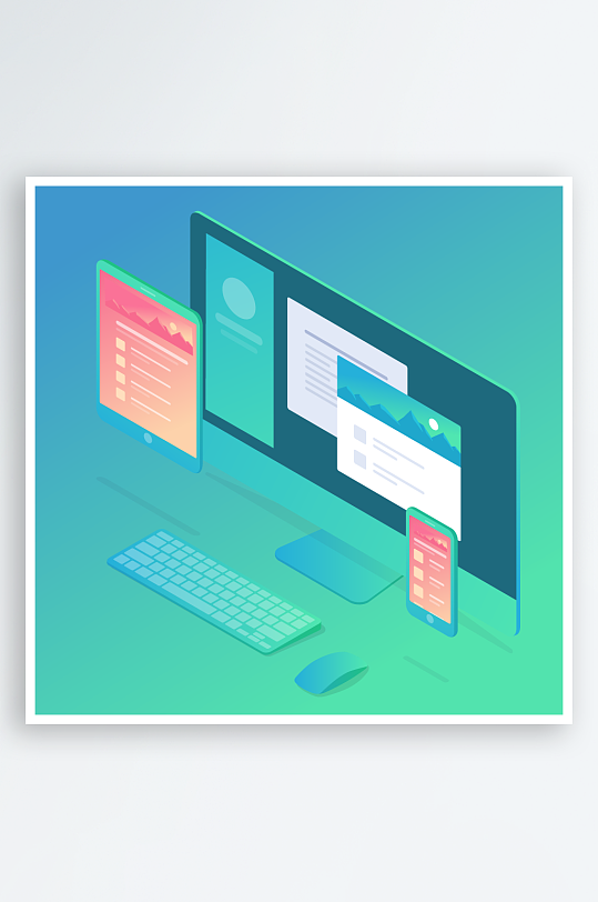 矢量设备插画模版元素-众图网