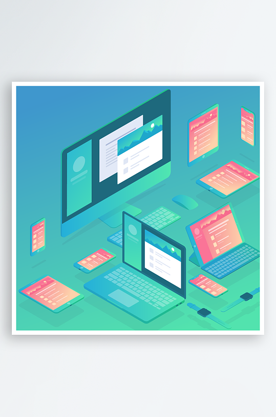 矢量设备插画模版元素-众图网