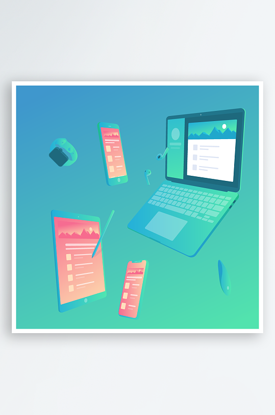 矢量设备插画模版元素-众图网