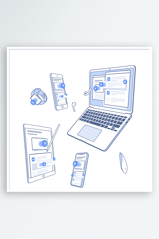 矢量设备插画模版元素-众图网