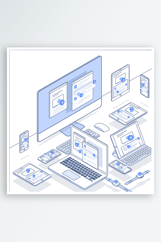 矢量设备插画模版元素-众图网