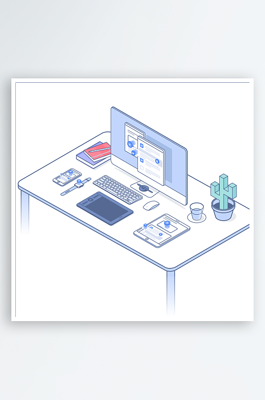 矢量设备插画模版元素-众图网