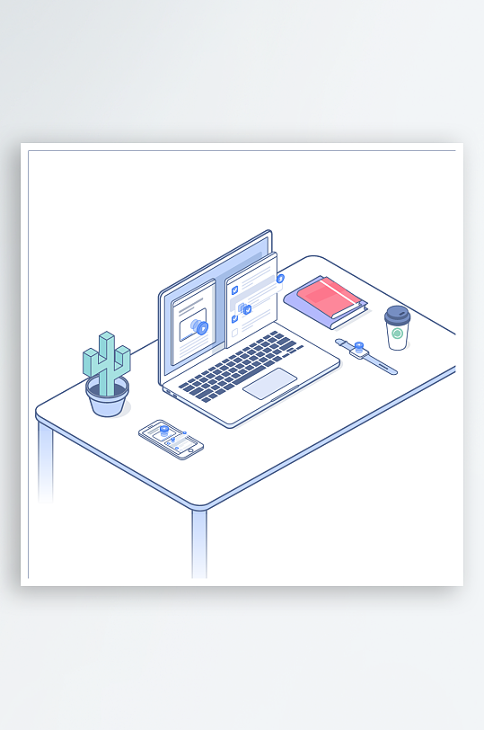 矢量设备插画模版元素-众图网