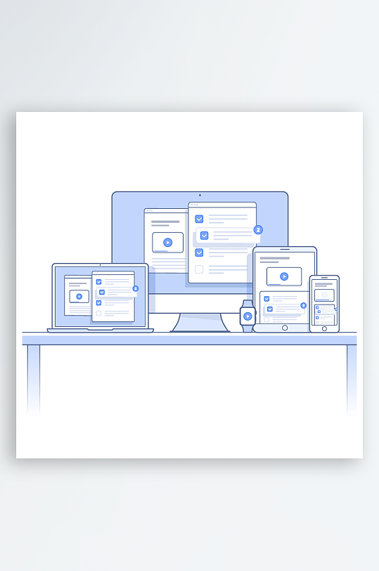 矢量设备插画模版元素-众图网